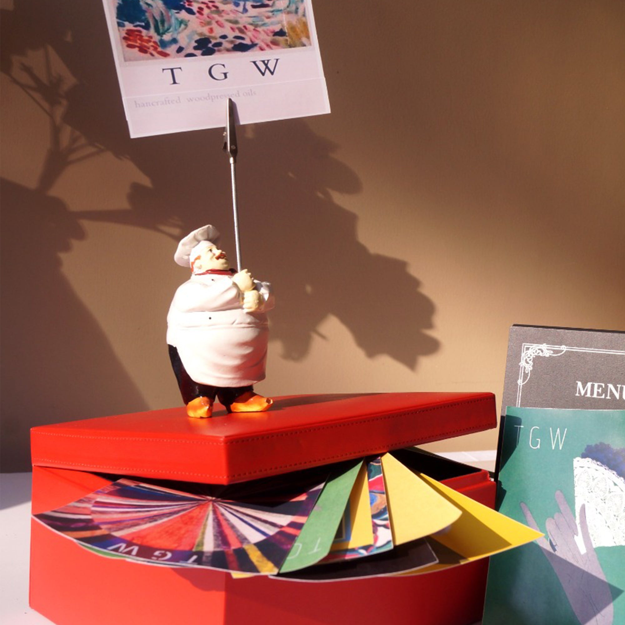 Red Leather Square Box