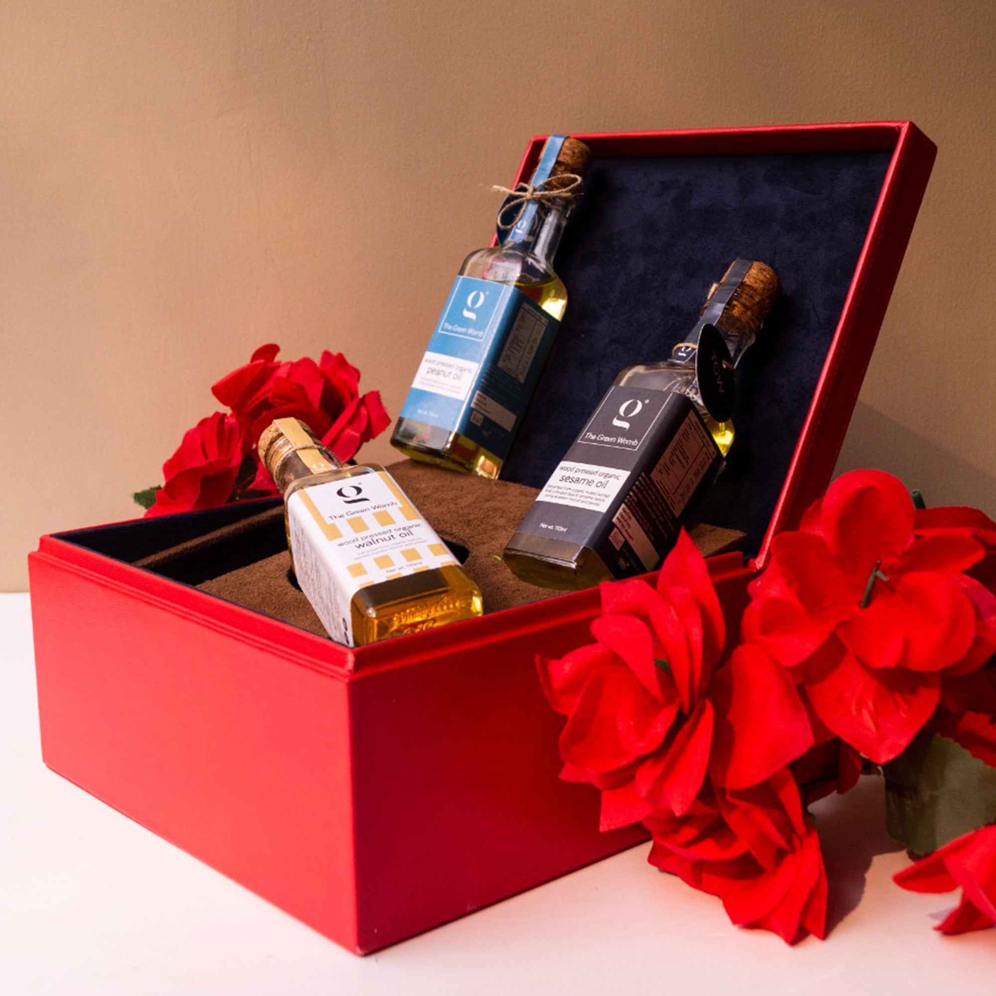 Red Leather Square Box