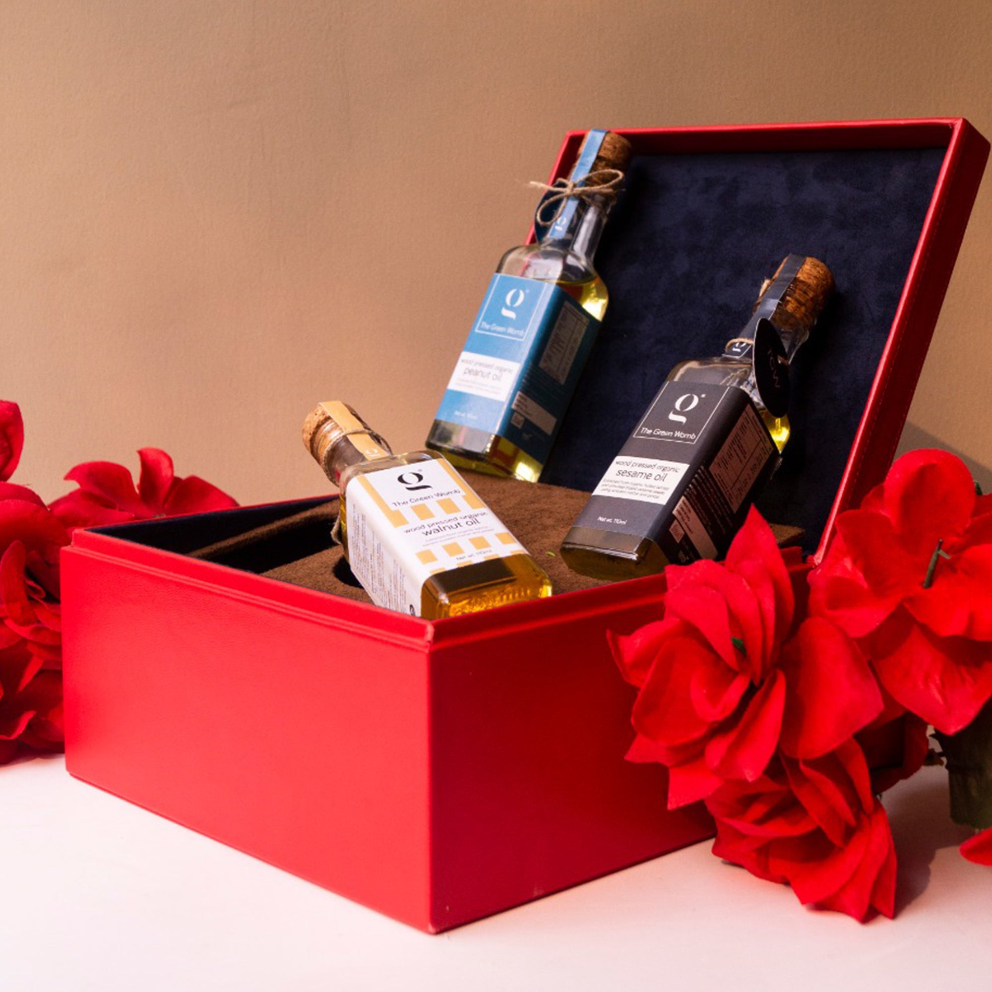 Red Leather Square Box